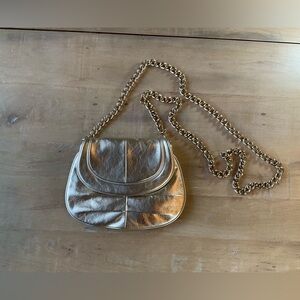 Danielle Nicole Gold Metallic Bag with Chain